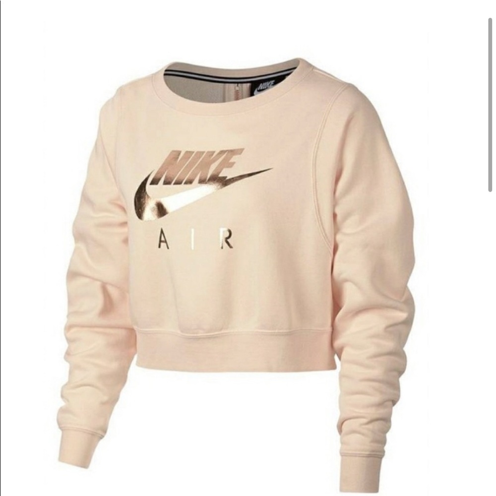 medium womens nike air crewneck rose gold with zipper